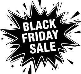 Vector burst shape displaying BLACK FRIDAY SALE in white text