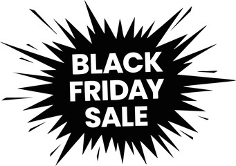 Vector burst shape displaying BLACK FRIDAY SALE in white text