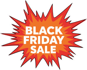 Vector burst shape displaying BLACK FRIDAY SALE in white text