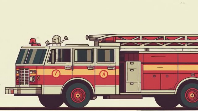 Firetruck driving to station