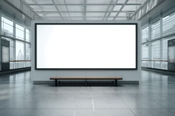 Fototapeta premium Empty Modern Advertising Space with Bright White Billboard Background