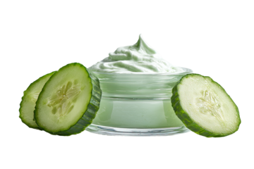 Cucumber cream moisturizer in a glass jar