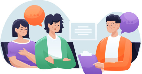 Group Discussion Illustration Communicating Ideas Using Speech Bubbles Transparent Background