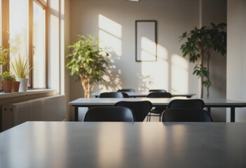 Modern property advisory office featuring consultation areas and natural light