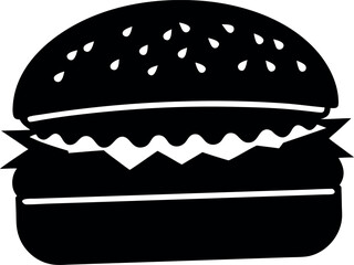 Hamburger clip art illustration, Bun, lettuce, tomato, cheese, fast food vector design