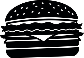 Fast food burger vector, Cartoon cheeseburger icon, Snack illustration clip art