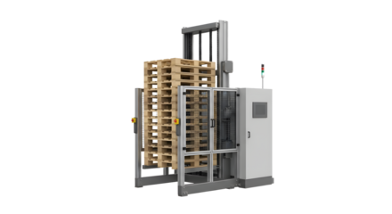 Industrial Pallet Stacking Machine with Automated Forklift System for Warehouse Logistics