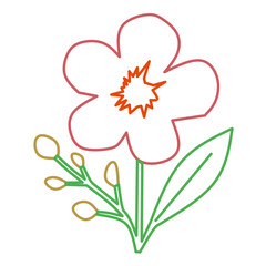 Outline Pink Flower Icon Vector