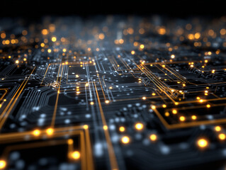 Flowing Digital Circuit Board with Data and Connections