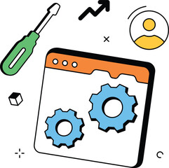 Gear Settings Browser Window – Software Development and Configuration Illustration