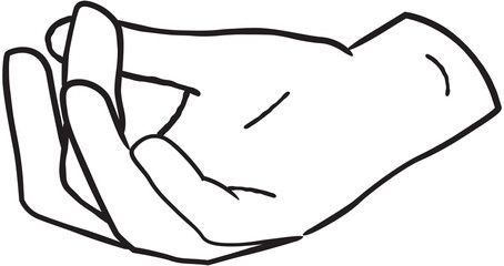 Outlined Hand Gesturing Against Transparent Background Offering Concept