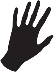 Obraz premium Silhouette Of Open Hand Gesture Displaying Shape Against Black Background