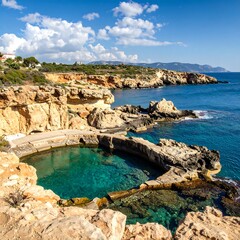 Coastal pools nestled in cliffs