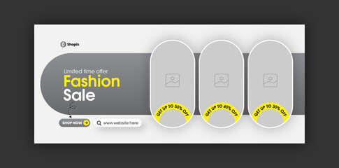 Obraz premium Discount fashion sale Facebook cover web banner design template