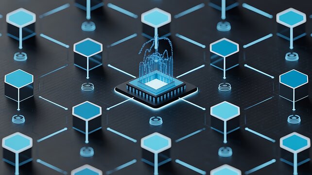 Futuristic blockchain network with central processor