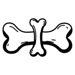 Cartoon bone illustration for dog treat or medical reference guide