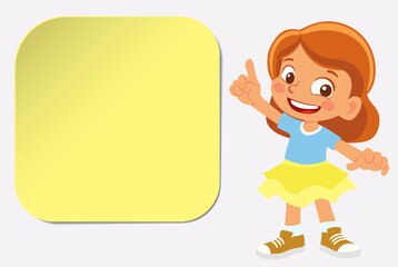 little girl with blank sign