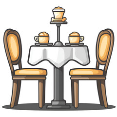 Elegant table setting for two with transparent background