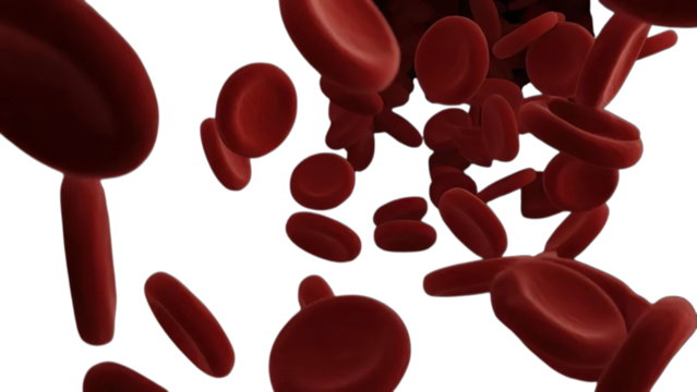 A vibrant red blood drop, a symbol of health and love, isolated against a white background