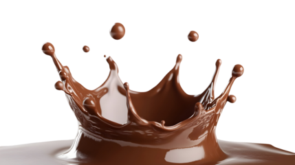 High-speed macro capture of a chocolate splash for design or decor