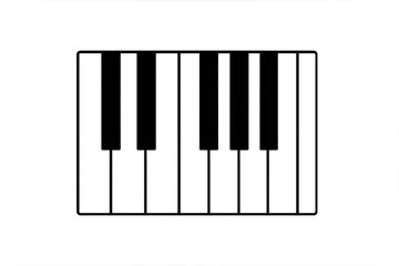Fototapeta premium Piano keyboard keys illustration for music design transparent