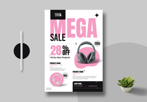 Headphone Catalogue Design Poster