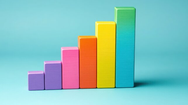 Colorful ascending bar graph