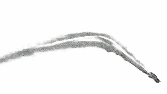 Graceful smoke trails from a jet aircraft against a clear blue sky during an airshow or aviation event