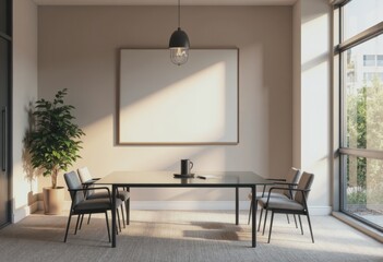 Modern digital banking consultation office featuring sleek meeting furniture