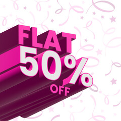 Modern Flat 50% Off Sale Flyer &ndash; Promotional Poster Design