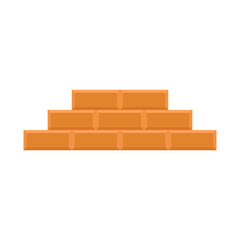 Brickwall. Vector illustration piece of Brickwall from faceted orange Bricks isolated tranparent background. Perfect for building concept. EPS 10