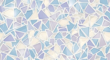 Abstract Geometric Mosaic Pattern Background of Blue Purple and Cream Irregular Shards with White Grout Modern Digital Art Texture for Design Projects