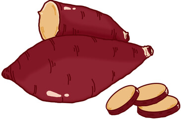 coffee beans and croissant 고구마