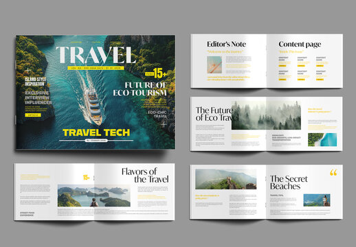 Modern Travel Magazine Layout Template