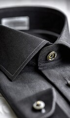 Close-up of a dark gray dress shirt