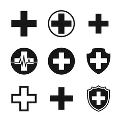 Fototapeta premium Medical Cross Icons Collection.