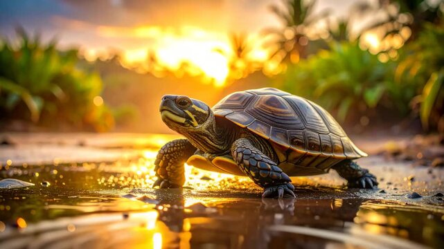 turtle on the rocks