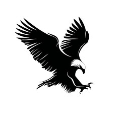 Obraz premium Aggressive Eagle Silhouette with Open Claws