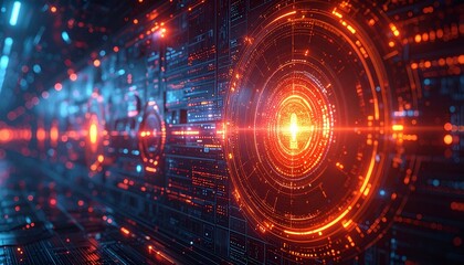 Digital firewall interface showing blocked unauthorized network access