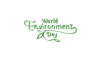 World Environment Day typography, environment day handwritten 