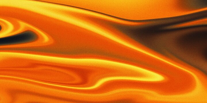 Abstract flowing orange and gold liquid metal texture background image photo
