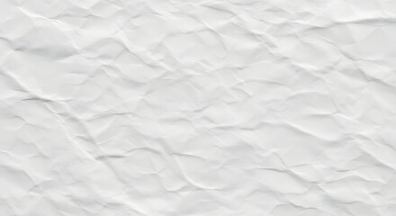 Abstract Background of Textured Crumpled White Paper Folds and Shadows