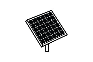 A simple solar panel illustration against a white background silhouette