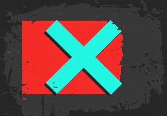 Grunge Red X Mark