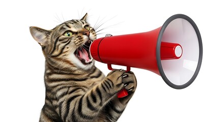 Fototapeta premium Cat with Megaphone.