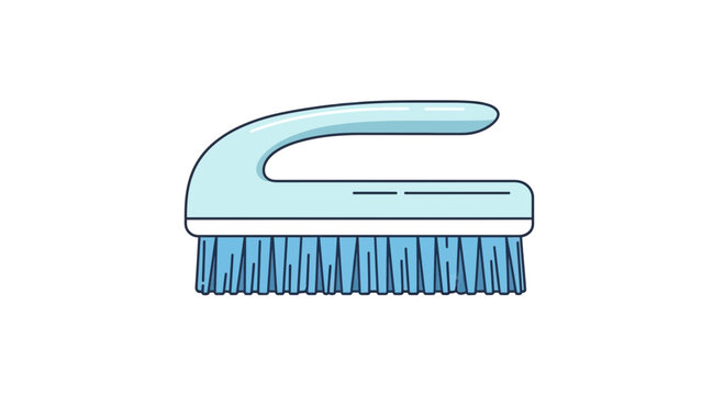 Blue scrub brush illustration for household cleaning and sanitization