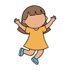 Children jumping doodle handdrawn vector illustration