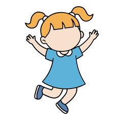 Children jumping doodle handdrawn vector illustration