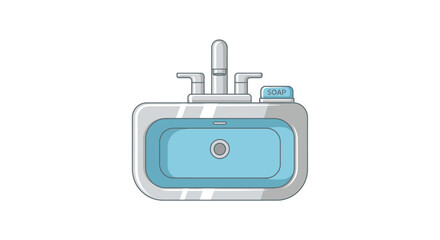 Fototapeta premium Modern and minimalistic washbasin, illustration on a clean white background