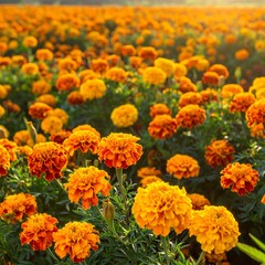 Vibrant Marigold Field.